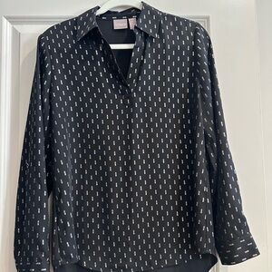 Chico's Black Top with White Dashes